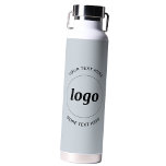 Eenvoudige Logo en tekst Business Powder Blue Waterfles<br><div class="desc">Eenvoudig ontwerp van de logo en van de douanetekst om brandloyaliteit te bevorderen en uw kleine onderneming te bevorderen. Vervang de logo met uw,  en verander of schrap de bovenkant en de lagere tekst om aan te passen. Ideaal voor promotiedoeleinden en voor werknemers,  klanten en klanten.</div>