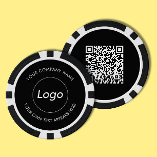 Eenvoudige Logo en Tekst Business Promotionele QR- Poker Chips