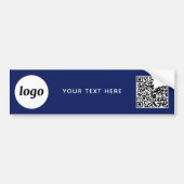 Eenvoudige Logo en tekst Business QR Code Navy Blu Bumpersticker (Voorkant)