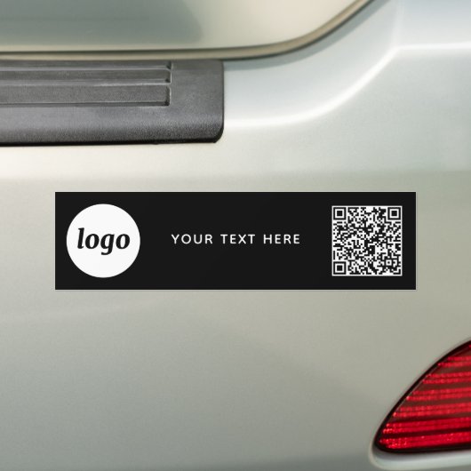 Eenvoudige Logo en Tekst Business QR Code Promotie Bumpersticker (Op auto)