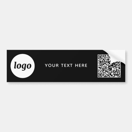 Eenvoudige Logo en Tekst Business QR Code Promotie Bumpersticker (Voorkant)