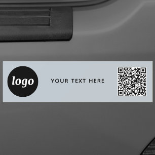 Eenvoudige Logo en Tekst Business QR Code Promotie Bumpersticker