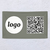 Eenvoudige Logo en Tekst Business QR Code Sage Gre Spandoek