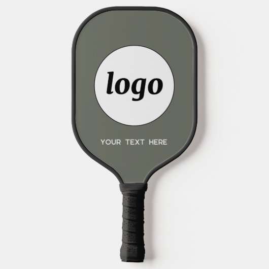 Eenvoudige Logo en Tekst Business Sage Green Pickleball Paddle (Achterkant)