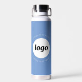 Eenvoudige Logo en tekst Business Sky Blue Waterfles (Achterkant)