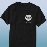 Eenvoudige Logo en tekst Business T-Shirt<br><div class="desc">Eenvoudige logo en aangepaste tekst business t-shirt. Vervang de logo en de tekst met uw om aan te passen. Draag hen zelf,  geeft hen aan uw werknemers en medewerkers,  verkoopt hen aan klanten en cliënten of geeft hen weg als promotiemateriaal om klantenloyaliteit te inspireren.</div>
