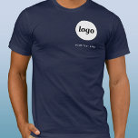 Eenvoudige Logo en tekst Business T-Shirt<br><div class="desc">Eenvoudige logo en aangepaste tekst business t-shirt. Vervang de logo en tekst door uw eigen tekst om aan te passen. Draag ze zelf, geeft ze aan uw personeel, medewerkers en collega's, verkoopt ze aan klanten en klanten of geeft ze weg als promotiemateriaal om klantentrouw te inspireren. Ook geweldig voor teamsponsoring....</div>