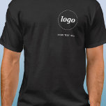 Eenvoudige Logo en tekst Business T-Shirt<br><div class="desc">Eenvoudige logo en aangepaste tekst business t-shirt. Vervang de logo en de tekst met uw om aan te passen. Draag hen zelf,  geeft hen aan uw werknemers en medewerkers,  verkoopt hen aan klanten en cliënten of geeft hen weg als promotiemateriaal om klantenloyaliteit te inspireren.</div>
