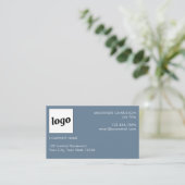 Eenvoudige Logo en tekst Dusty Blue Grey Visitekaartje (Staand voorkant)
