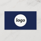 Eenvoudige Logo en tekst Navy Blue Visitekaartje (Achterkant)