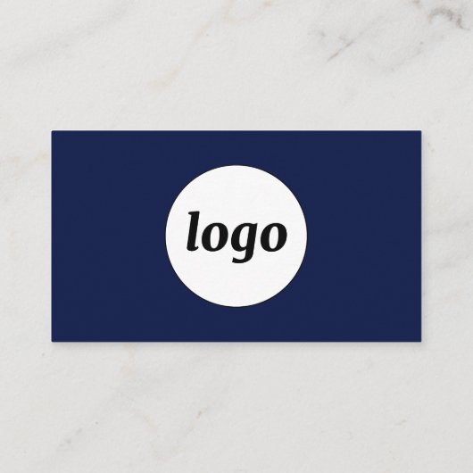 Eenvoudige Logo en tekst Navy Blue Visitekaartje (Achterkant)