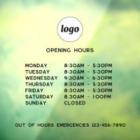 Eenvoudige Logo en tekst openingstijden