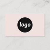 Eenvoudige Logo en Tekst QR Code Blush Roze Visitekaartje (Achterkant)