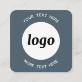 Eenvoudige Logo en Tekst QR-code Koolgrijs Vierkante Visitekaartje (Voorkant)
