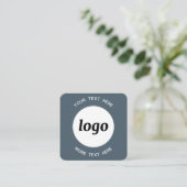 Eenvoudige Logo en Tekst QR-code Koolgrijs Vierkante Visitekaartje (Staand voorkant)