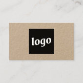 Eenvoudige Logo en Tekst QR Code Kraft Visitekaartje (Achterkant)
