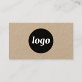 Eenvoudige Logo en Tekst QR Code Kraft Visitekaartje (Achterkant)