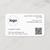 Eenvoudige Logo en tekst QR Code Professional Visitekaartje (Voorkant)