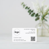 Eenvoudige Logo en tekst QR Code Professional Visitekaartje (Staand voorkant)