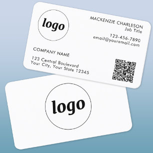 Eenvoudige Logo en tekst QR Code Professional Visitekaartje