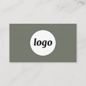 Eenvoudige Logo en Tekst QR Code Sage Groen Visitekaartje (Achterkant)