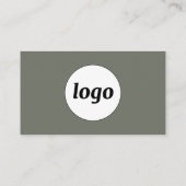 Eenvoudige Logo en Tekst QR Code Sage Groen Visitekaartje (Achterkant)