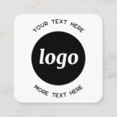 Eenvoudige Logo en Tekst QR Code Vierkante Visitekaartje (Voorkant)