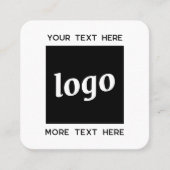 Eenvoudige Logo en Tekst QR-code Vierkante Visitekaartje (Voorkant)
