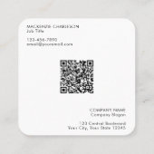 Eenvoudige Logo en Tekst QR-code Vierkante Visitekaartje (Achterkant)