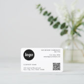 Eenvoudige Logo en Tekst QR Code Visitekaartje (Staand voorkant)