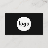 Eenvoudige Logo en Tekst QR Code Zwart Visitekaartje (Achterkant)