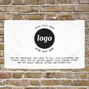Eenvoudige logo en tekst zakelijk spandoek