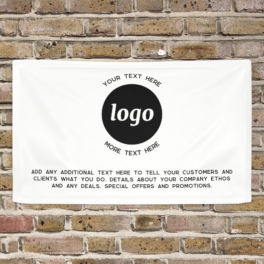 Eenvoudige logo en tekst zakelijk spandoek
