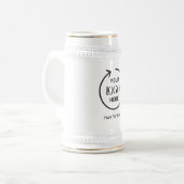 Eenvoudige logo- en tekst zakelijke bierpul (Voorkant links)