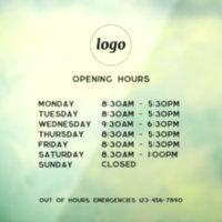 Eenvoudige Logo en Tekst Zakelijke Openingsuren