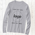 Eenvoudige Logo En Tekst Zakelijke Promotie T-shirt<br><div class="desc">Voeg je eigen logo en tekst toe aan dit ontwerp. Verwijder de bovenste of onderste tekst als je dat liever hebt. Minimalistisch en professioneel. Geweldig voor werknemersbranding, voor zakelijke evenementen en beurzen, of als promotieproduct voor je klanten.</div>