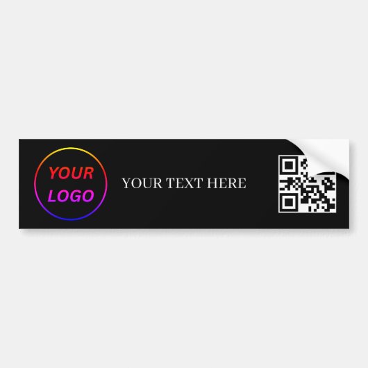 Eenvoudige Logo en Tekst Zakelijke QR Code Promoti Bumpersticker (Voorkant)