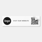 Eenvoudige Logo en Tekst Zakelijke QR Code Promoti Bumpersticker (Voorkant)