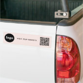 Eenvoudige Logo en Tekst Zakelijke QR Code Roze Bumpersticker (Op Truck)