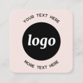 Eenvoudige Logo- en tekstcode: Blush roze Vierkante Visitekaartje (Voorkant)