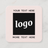 Eenvoudige Logo- en tekstcode: Blush roze Vierkante Visitekaartje (Voorkant)