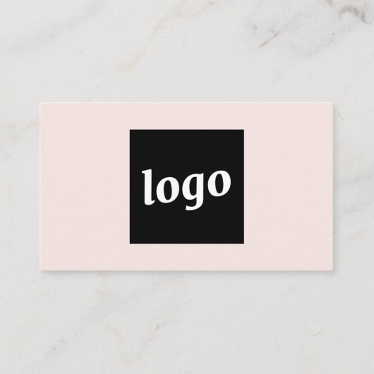 Eenvoudige Logo- en tekstcode: Blush roze Visitekaartje (Achterkant)