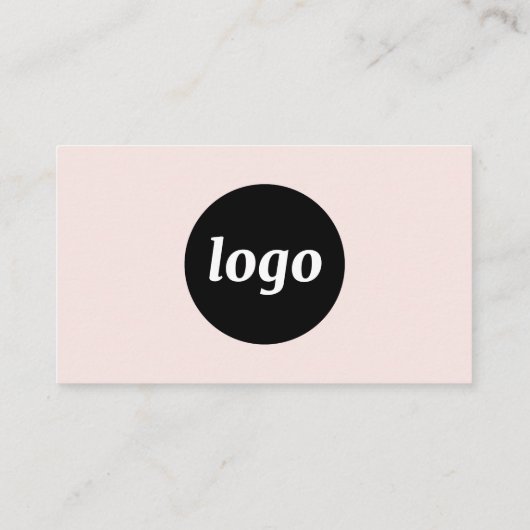 Eenvoudige Logo- en tekstcode: Blush roze Visitekaartje (Achterkant)