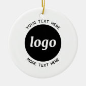 Eenvoudige Logo- en tekstcode Keramisch Ornament (Voorkant)