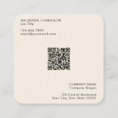 Eenvoudige Logo- en tekstcode Vierkante Visitekaartje (Achterkant)