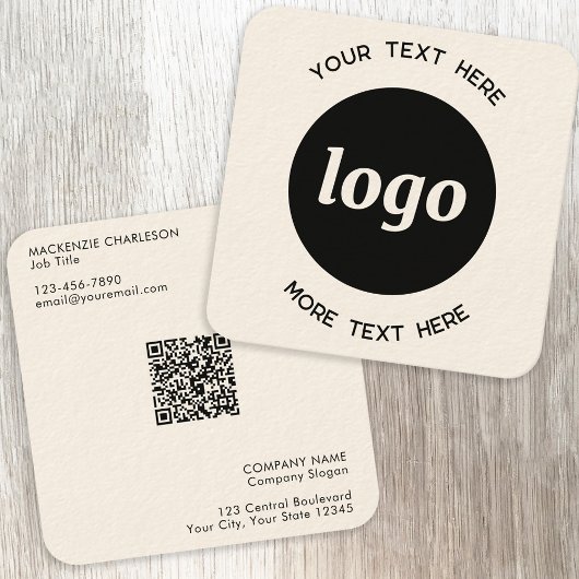 Eenvoudige Logo- en tekstcode Vierkante Visitekaartje