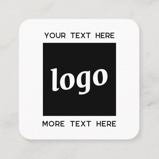Eenvoudige Logo- en tekstcode Vierkante Visitekaartje (Voorkant)