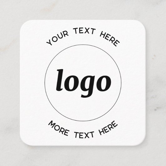 Eenvoudige Logo- en tekstcode Vierkante Visitekaartje (Voorkant)