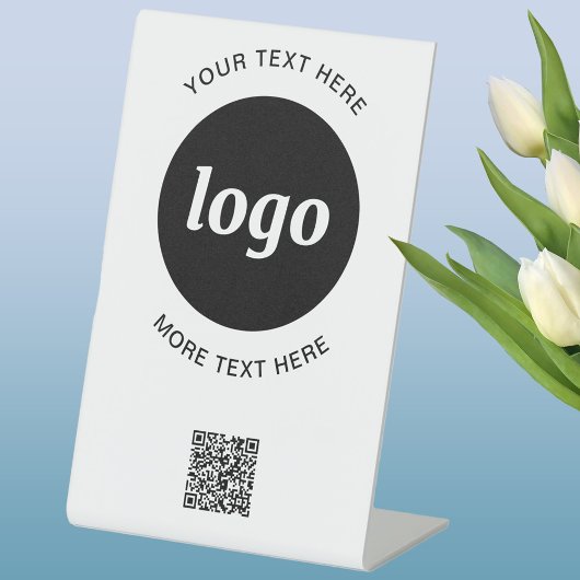 Eenvoudige Logo- en tekstcode voor zakelijke doele Reclamebord Met Voetstuk
