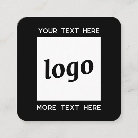 Eenvoudige Logo- en tekstcode zwart Vierkante Visitekaartje (Voorkant)